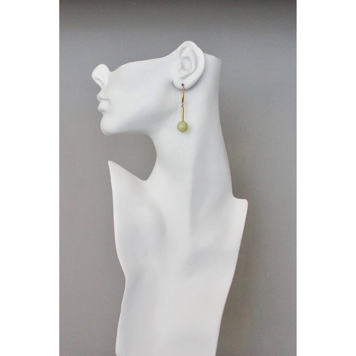 Jade and Brass Earrings