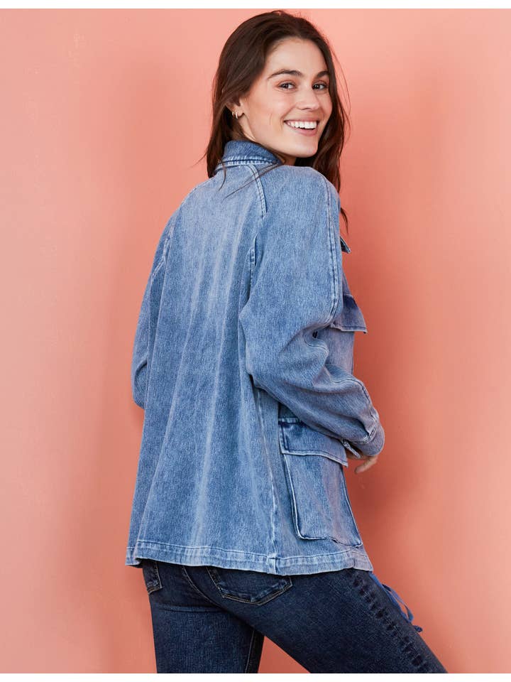 Knit Denim Jacket - Seaside Blue