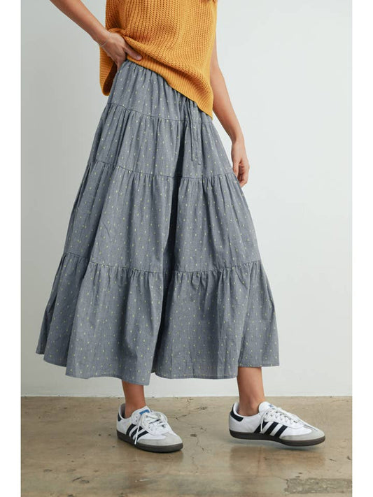 Flowy Maxi Skirt - Black Multi