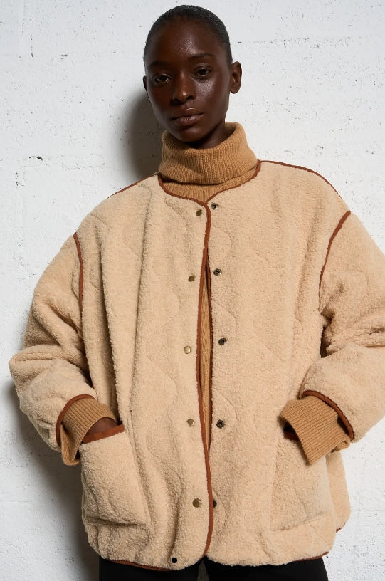 Reversible Quilted Jacket - Brown