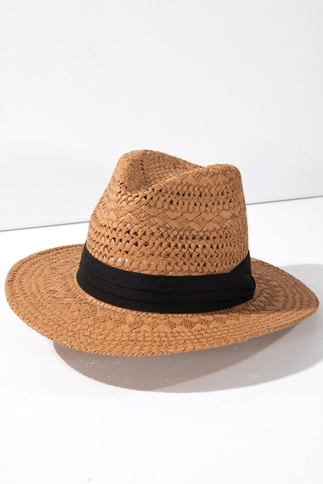 Boho Chic Summer Panama Hat - Light Brown
