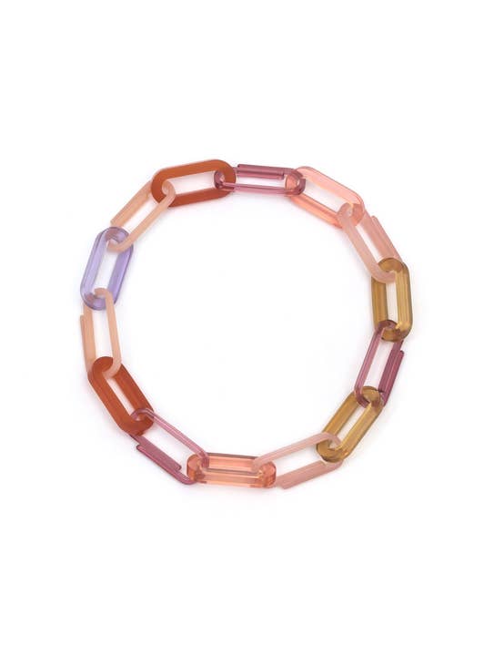 Supernova Chunky Chain Collar Necklace - Translucent Rose