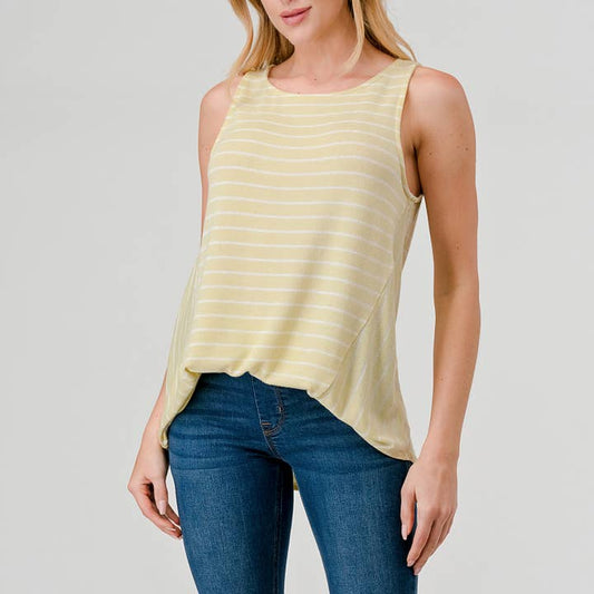 Stripe Tank Top - Pale Yellow/White