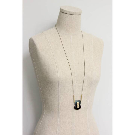 Jasper and Quartz Pendant Necklace