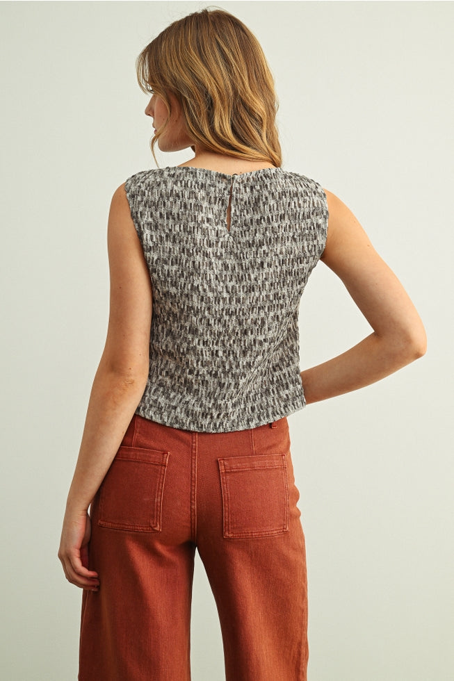 Sleeveless Knit Top - Moon Grey