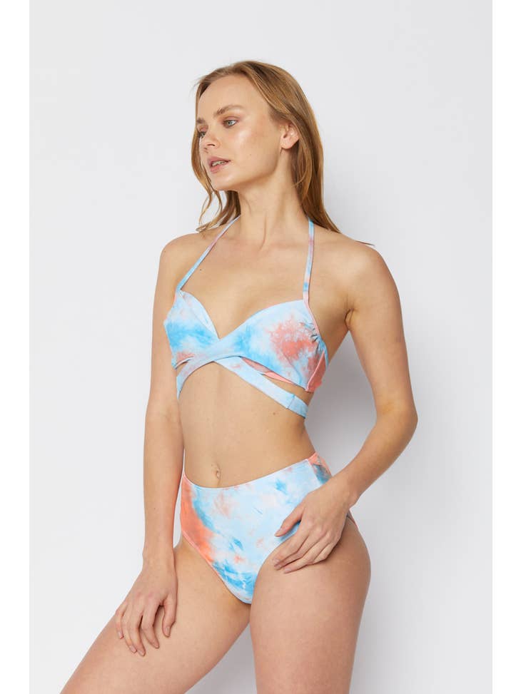 Moulded High Waisted Swimsuit - Dream Coral - Final Sale