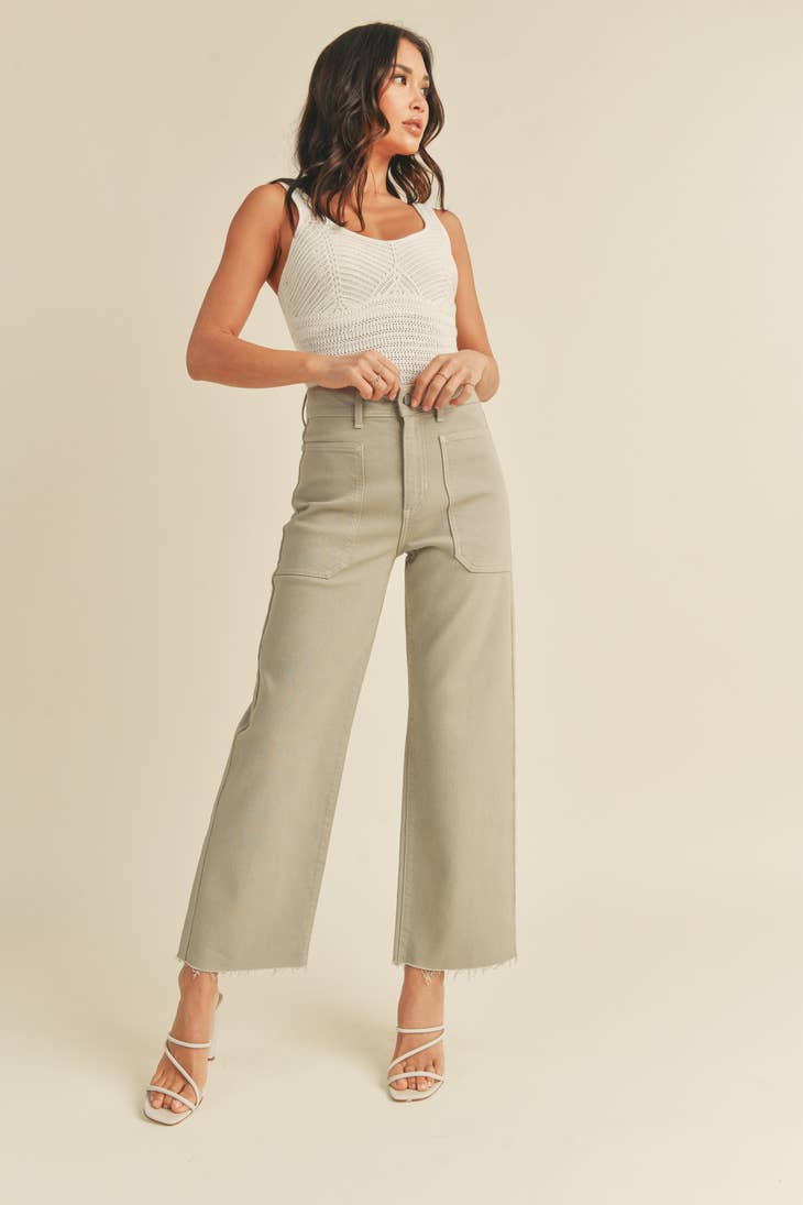 High Rise Utility Wide Leg - Eucalyptus