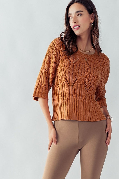 Hailee Crew Neck Sweater - Coffee