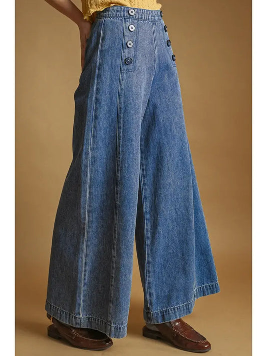 Sailor Wide Leg Pants - Denim