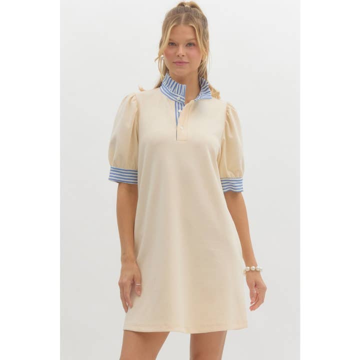 Pullover Polo Dress - Cream