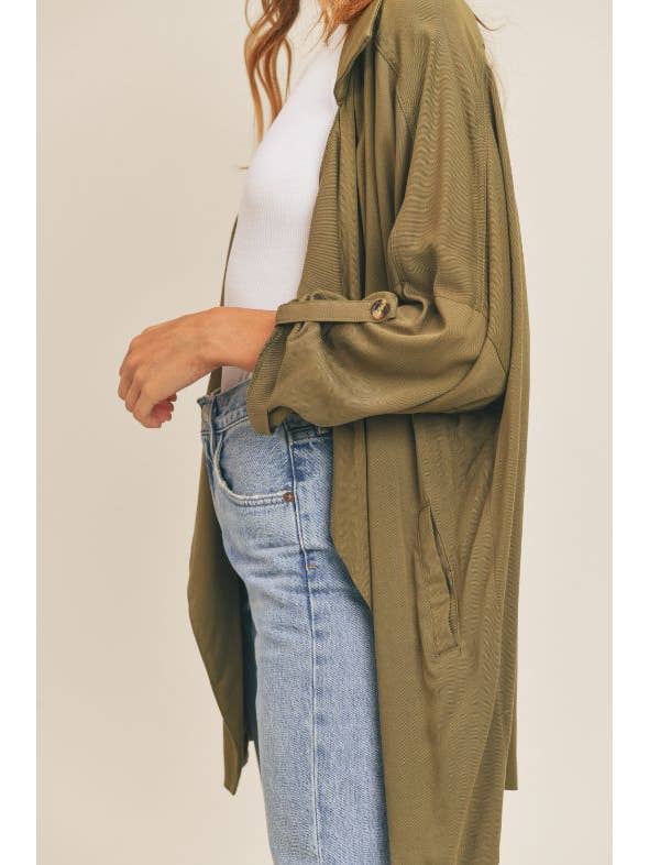 Jet Set Trench - Olive