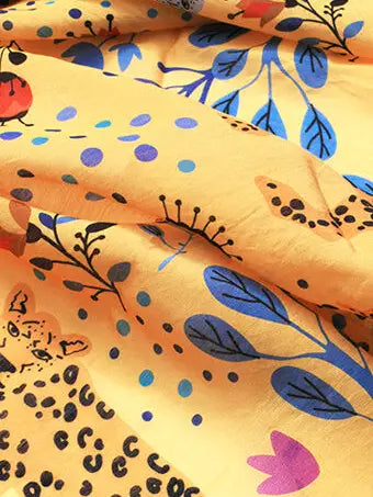 Beach Sarong Wrap - Amazon Rainforest Yellow