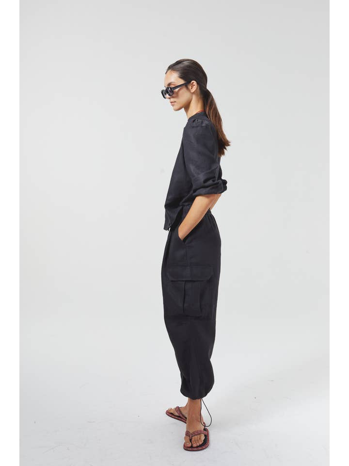 Meknes Linen Shirt - Black