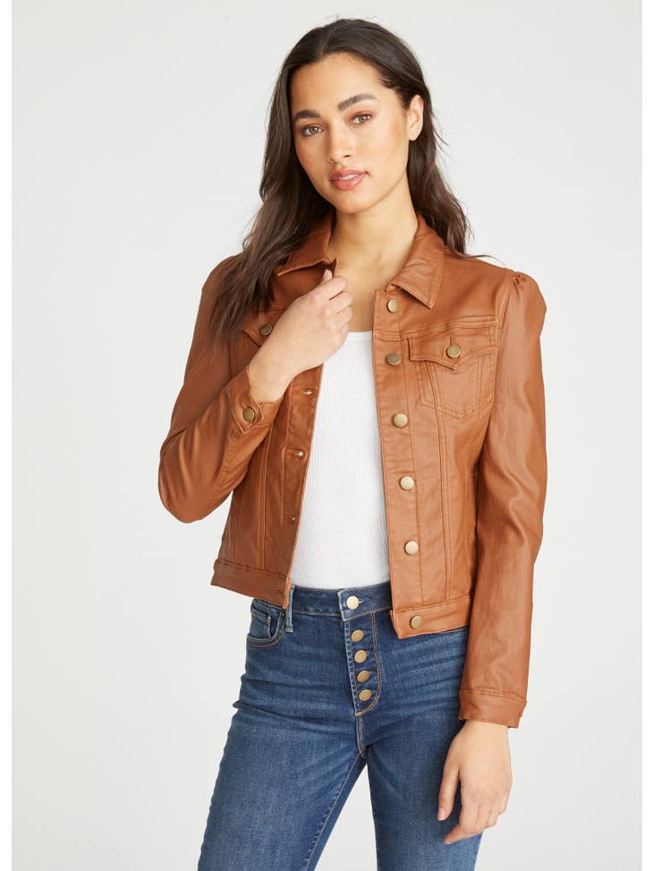 Puff Sleeve Jacket - Cognac