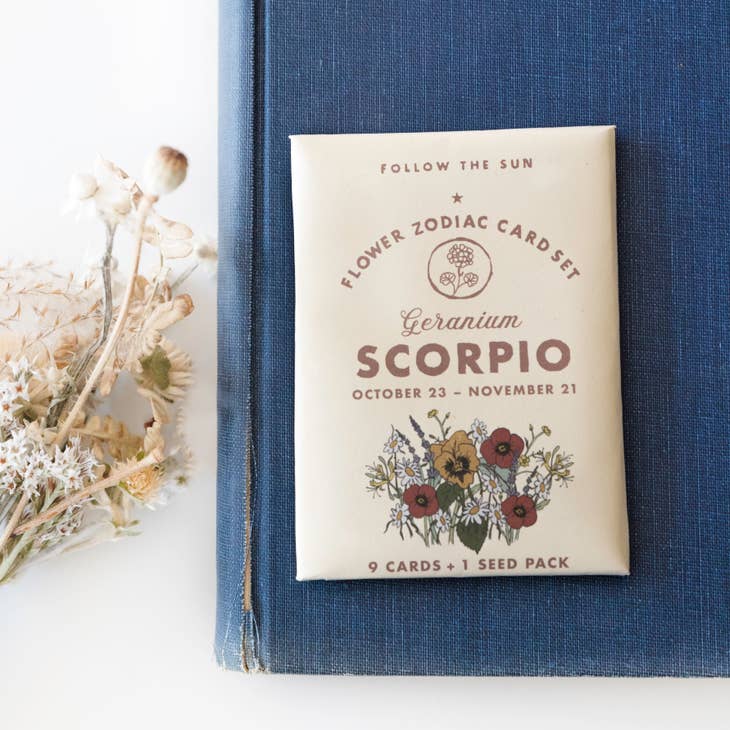 Flower Zodiac Sticker Card Set - Scorpio