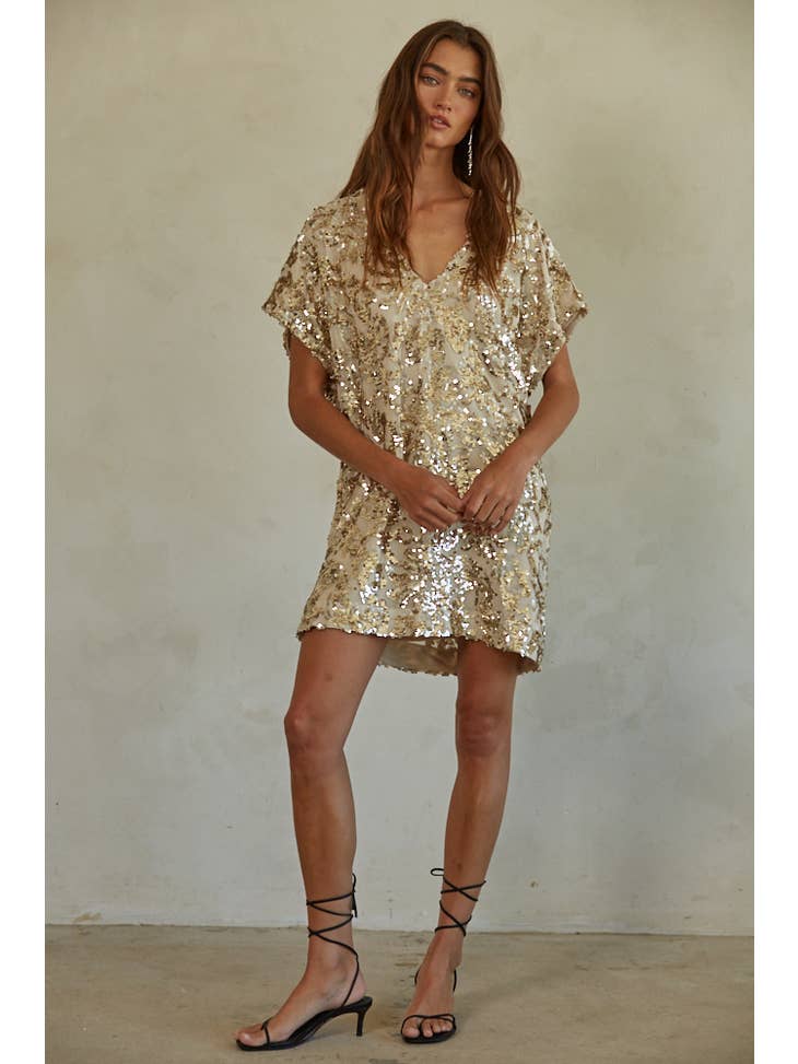 In the Spotlight Dress - Gold