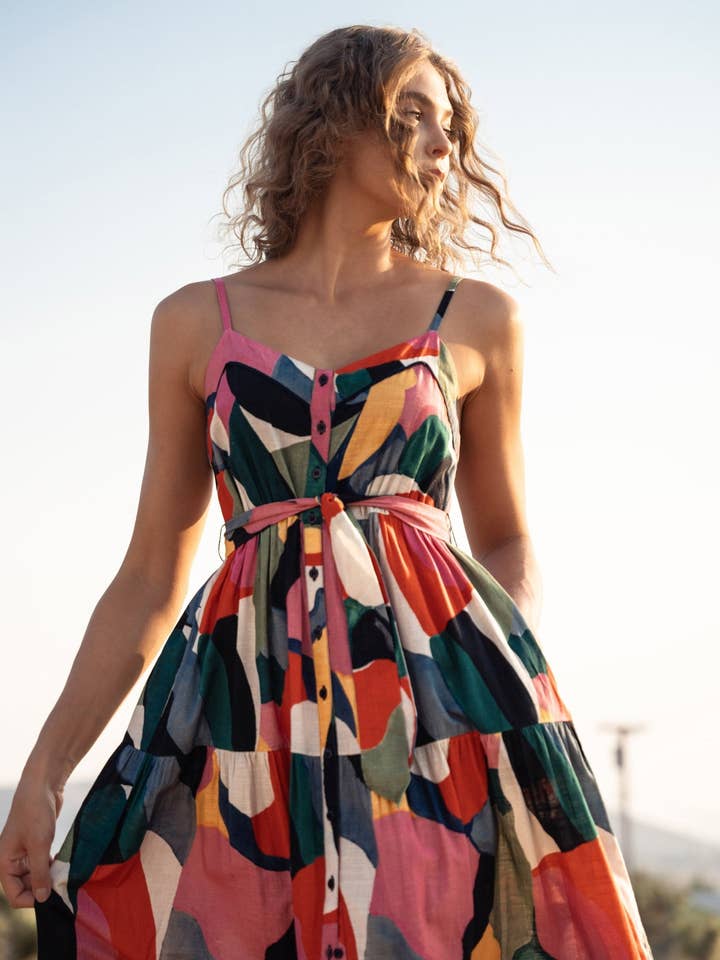 Addyson Dress - Carta Colorblock