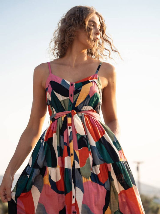 Addyson Dress - Carta Colorblock