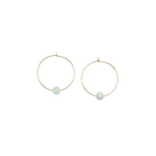 Septima Gemstone Hoops - Amazonite
