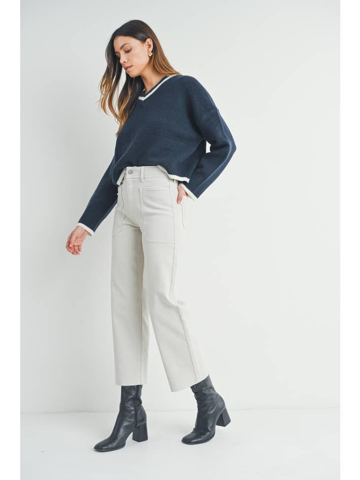 High Rise Utility Wide Leg - Sea Salt