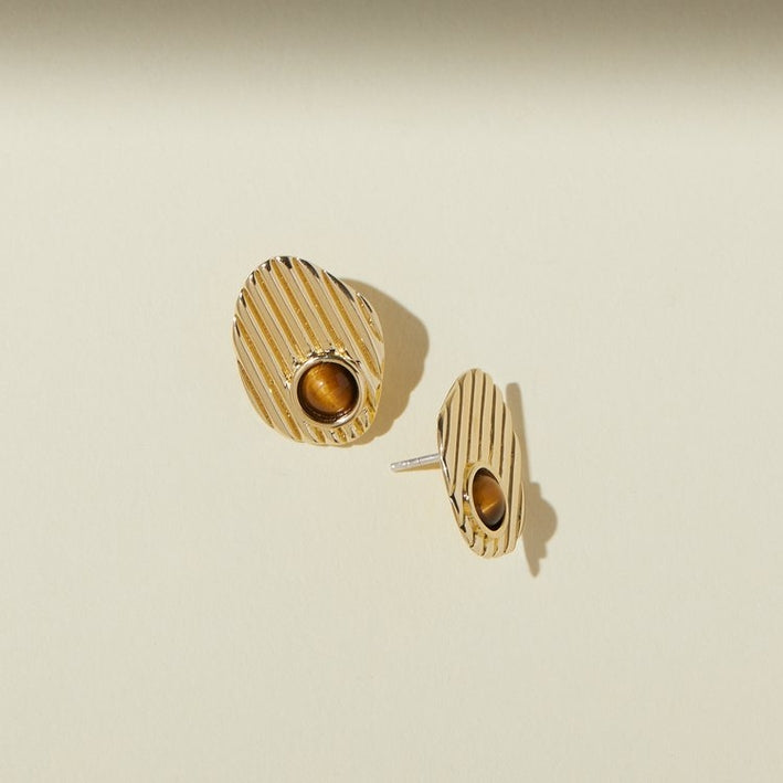 Rio Earrings - Tigers Eye