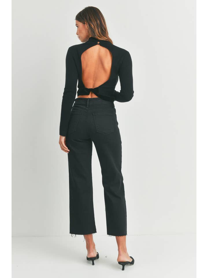 High Rise Utility Wide Leg - Black