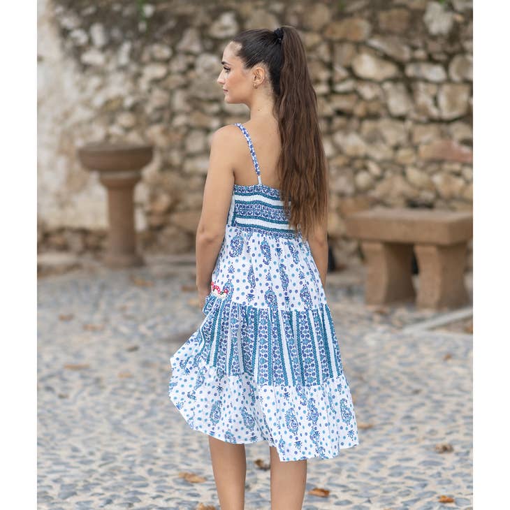 Scallop Edge Paisley Dress