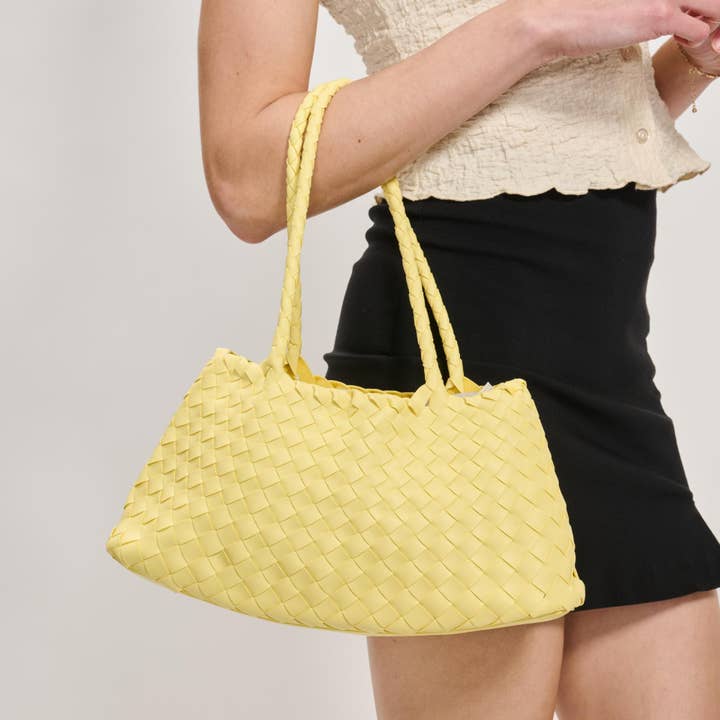 Millie Woven Shoulder Bag - Butter