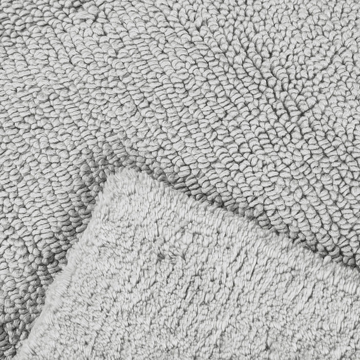 Luxury Feather Touch Reversible Bath Rug - Grey