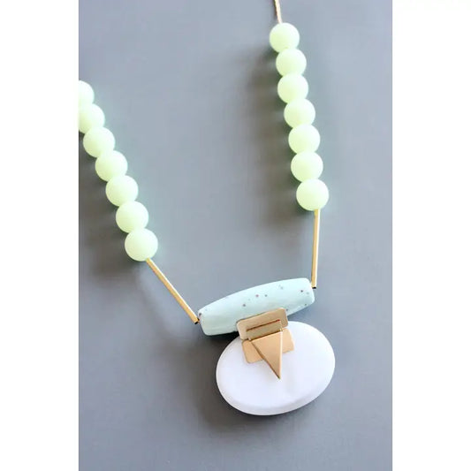 Turquoise and Glass Pendant Necklace