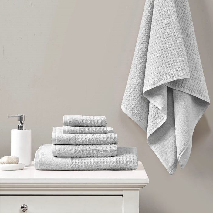 Spa Waffle Bath Towels - Light Grey