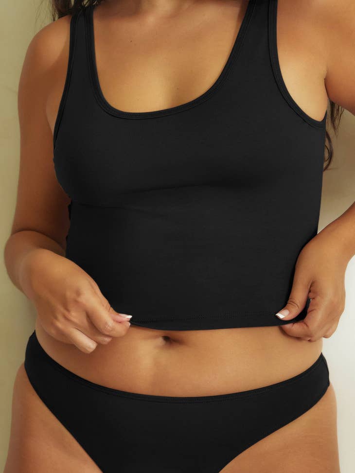 Organic Comfort Crop Tank - Jet Black