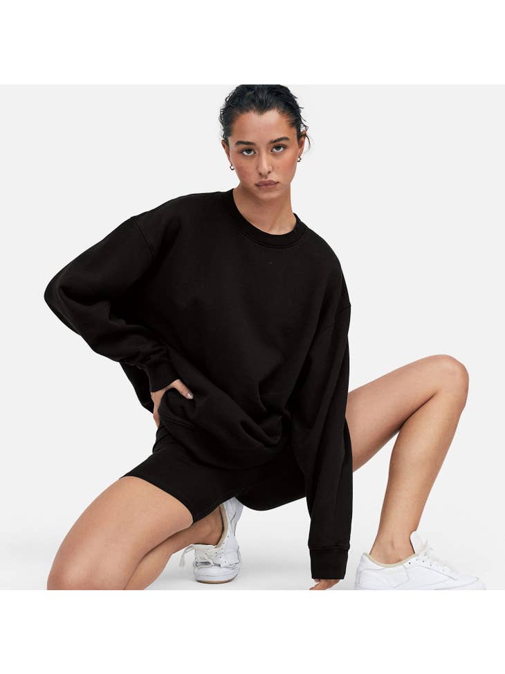 Fleece Oversized Sweatshirt - Jet Black
