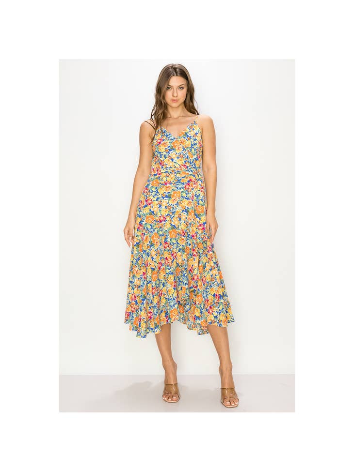 Floral Flare Midi Dress - Multi