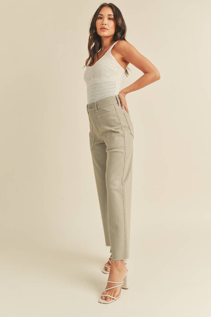 High Rise Utility Wide Leg - Eucalyptus
