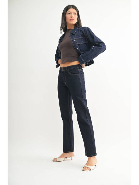 The Clean Mid Rise Straight - Super Dark