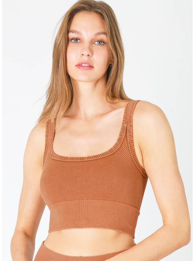 Chevron Crop Top - Vintage Copper