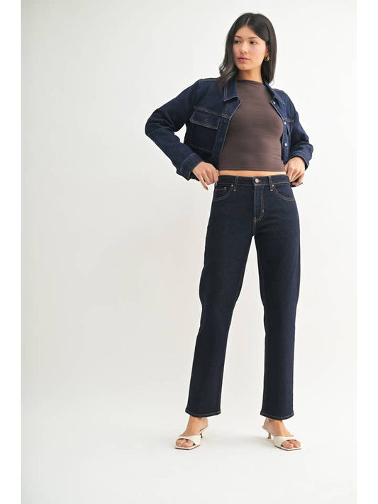 The Clean Mid Rise Straight - Super Dark