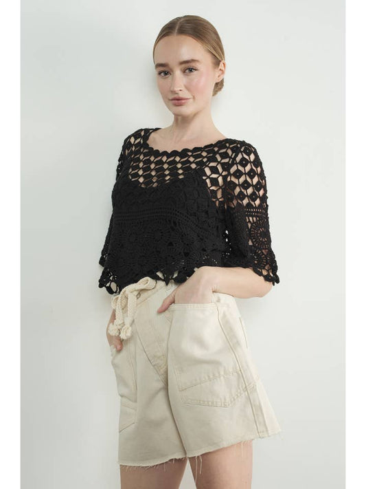Crochet Top - Black