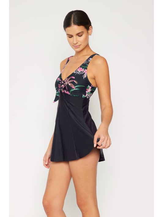 Skirted Maillot Swimsuit - Lily Black