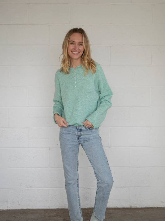 Piper Henley Pullover - Seafoam