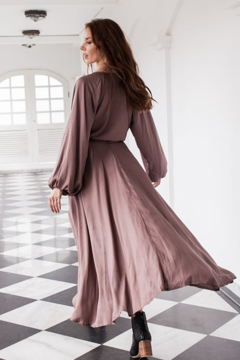 Linda High Low Dress - Mocca