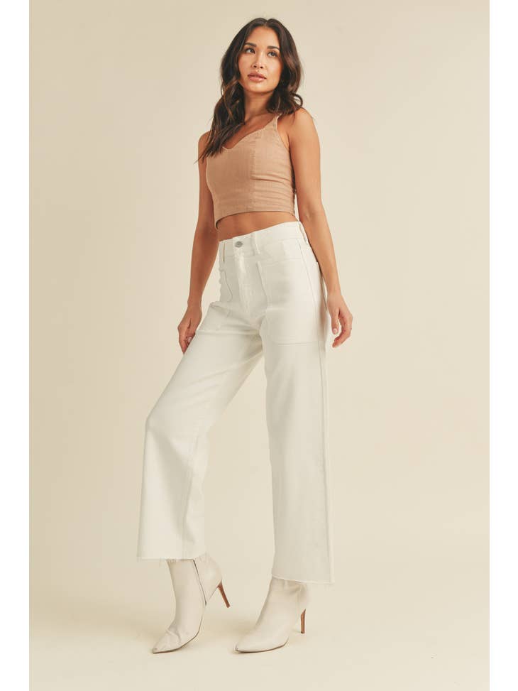 High Rise Utility Wide Leg - Off White
