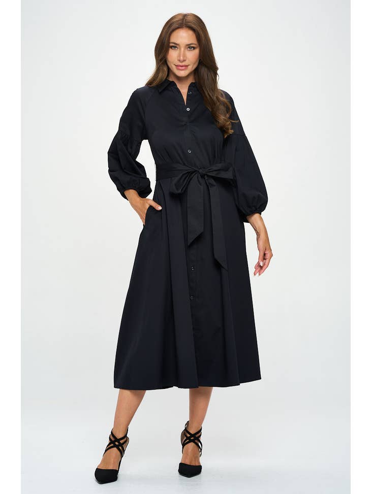 Maxi Shirt Dress - Black