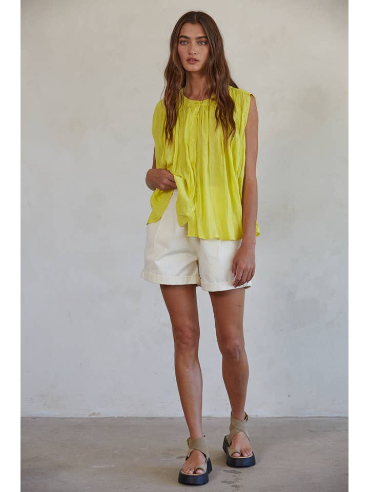 Flair Sleeveless Top - Yellow