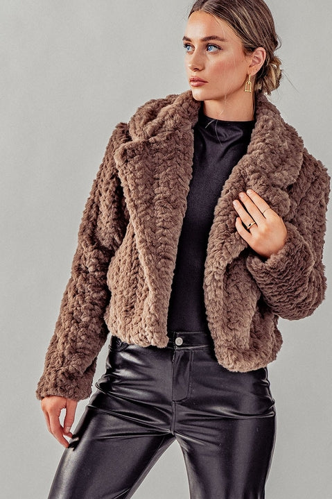 Teddy Fur Coat - Mocha