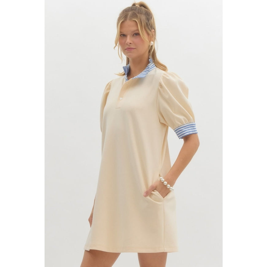 Pullover Polo Dress - Cream