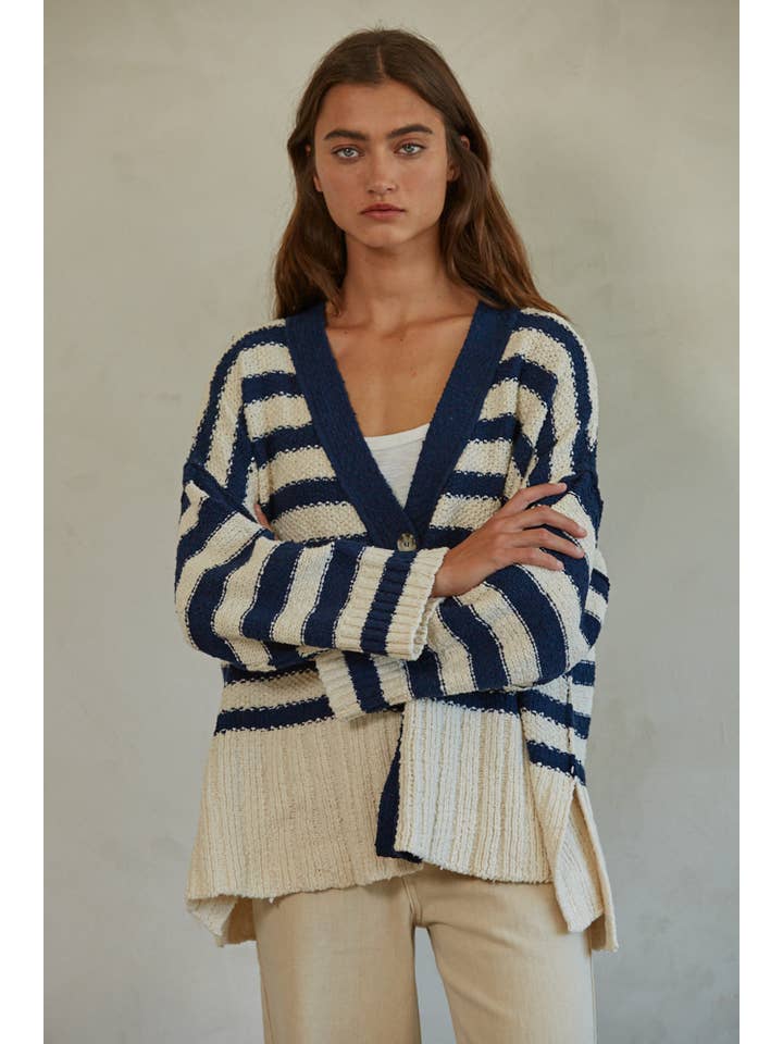 Candy Cloudy Cardigan - Cream Navy