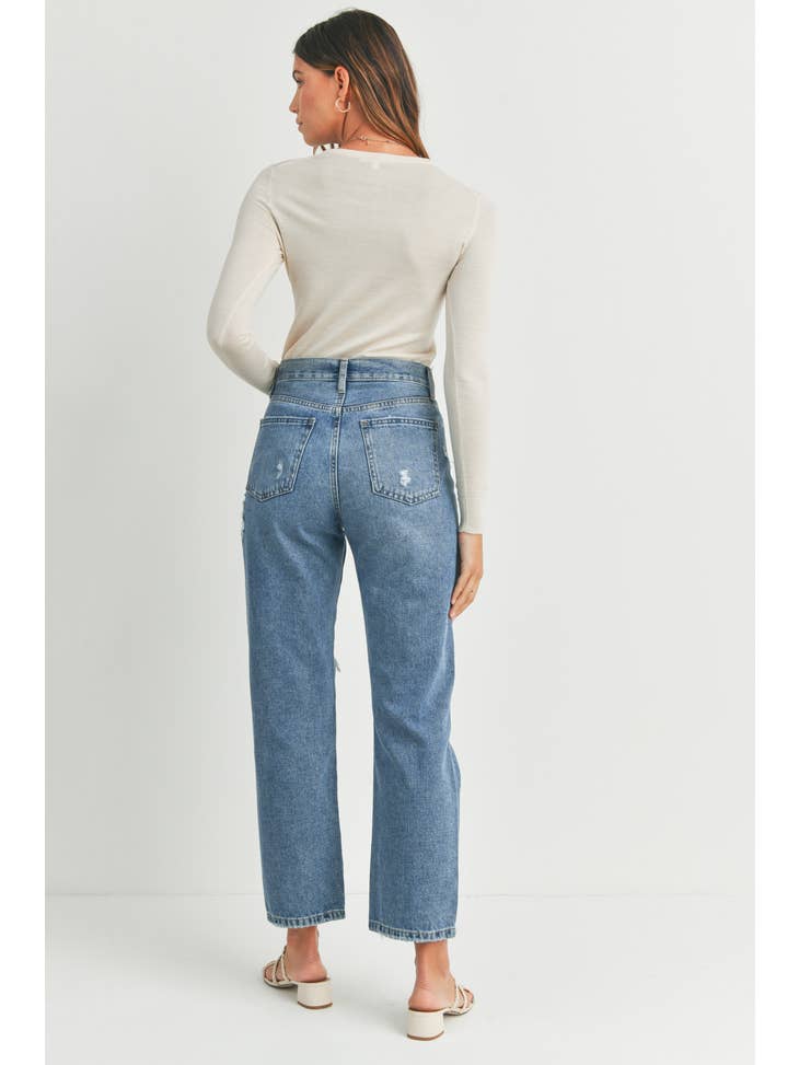 High Rise Dad Jean - Medium Wash