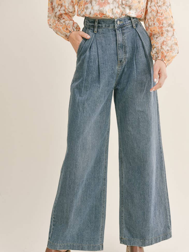 Willa Denim Pants - Mid Wash